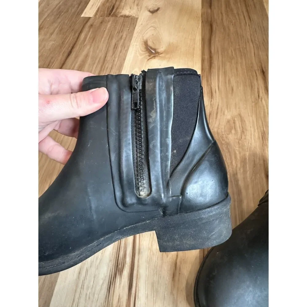 Bogs Auburn Rubber Chelsea Boots Black Waterproof Size 6